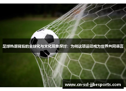 足球热潮背后的全球化与文化现象探讨:为何这项运动成为世界共同语言 足球热潮背后的全球化与文化现象探讨:为何这项运动成为世界共同语言