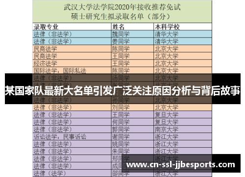 某国家队最新大名单引发广泛关注原因分析与背后故事